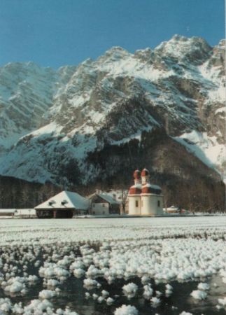 Schönau - St. Bartholomä - zugefrorener See - 1982 Schönau - St. Bartholomä - zugefrorener See - 1982