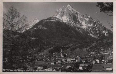 Mittenwald - mit Wetterstein - ca. 1960 Mittenwald - mit Wetterstein - ca. 1960