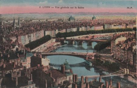 Frankreich - Lyon - Vue generale sur la Saone - 1929 Frankreich - Lyon - Vue generale sur la Saone - 1929