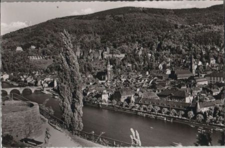 Heidelberg - Blick aus dem Philosophengarten - ca. 1960 Heidelberg - Blick aus dem Philosophengarten - ca. 1960