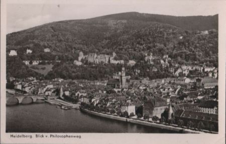 Heidelberg - Blick vom Philosophenweg - 1953 Heidelberg - Blick vom Philosophenweg - 1953