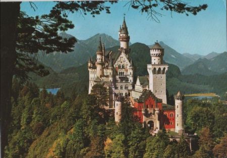 Schwangau Neuschwanstein - mit Allgäuer Alpen - ca. 1980 Schwangau Neuschwanstein - mit Allgäuer Alpen - ca. 1980
