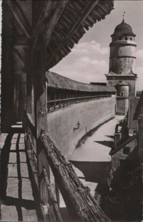 Nördlingen - Wehrgang am Löpsinger-Tor - 1960 Nördlingen - Wehrgang am Löpsinger-Tor - 1960