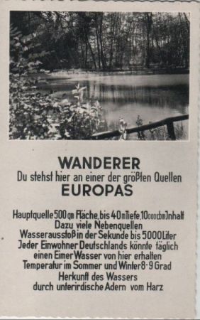 Rhumspringe - ein der größten Quellen Europas - ca. 1955 Rhumspringe - ein der größten Quellen Europas - ca. 1955