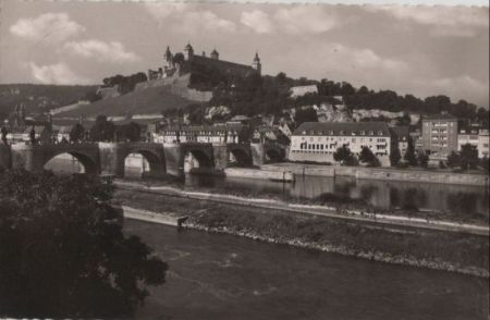 Würzburg - Alte Mainbrücke und Festung - 1966 Würzburg - Alte Mainbrücke und Festung - 1966