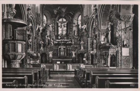Koblenz-Arenberg - Roter Hahn, Inneres der Kirche - ca. 1960 Koblenz-Arenberg - Roter Hahn, Inneres der Kirche - ca. 1960