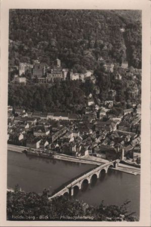 Heidelberg - Blick vom Philosophenweg - ca. 1955 Heidelberg - Blick vom Philosophenweg - ca. 1955