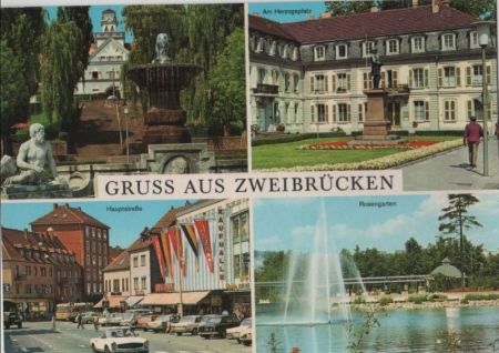 Zweibrücken - u.a. Wittelsbacherbrunnen - 1970 Zweibrücken - u.a. Wittelsbacherbrunnen - 1970