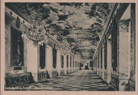 Ludwigsburg - Schloß - Gemäldesaal - ca. 1950 Ludwigsburg - Schloß - Gemäldesaal - ca. 1950
