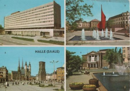 Halle - u.a. Hansering mit Fahnenmonument - 1970 Halle - u.a. Hansering mit Fahnenmonument - 1970