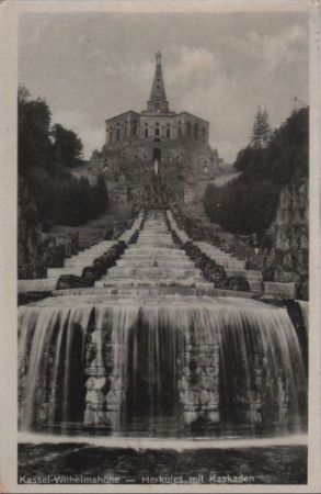 Kassel-Wilhelmshöhe - Herkules mit Kaskaden - ca. 1950 Kassel-Wilhelmshöhe - Herkules mit Kaskaden - ca. 1950