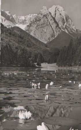 Garmisch-Partenkirchen - Riessersee gegen Zugspitze - ca. 1955 Garmisch-Partenkirchen - Riessersee gegen Zugspitze - ca. 1955