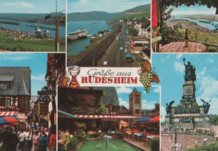Rüdesheim am Rhein - mit Seilbahn-Souvenir-Stempel - ca. 1975 Rüdesheim am Rhein - mit Seilbahn-Souvenir-Stempel - ca. 1975