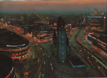 Berlin-Charlottenburg, Gedächtniskirche - bei Nacht - ca. 1975 Berlin-Charlottenburg, Gedächtniskirche - bei Nacht - ca. 1975