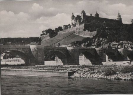 Würzburg - Festung und alte Mainbrücke - ca. 1960 Würzburg - Festung und alte Mainbrücke - ca. 1960