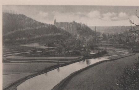 Nossen - Blick auf Schloß und Radigt - ca. 1955 Nossen - Blick auf Schloß und Radigt - ca. 1955