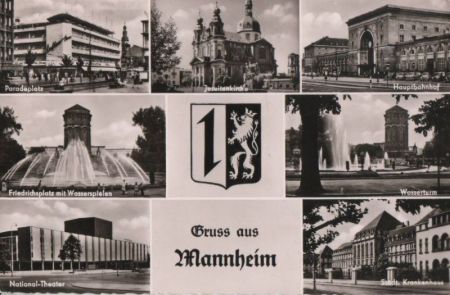 Mannheim - u.a. Jesuitenkirche - 1960 Mannheim - u.a. Jesuitenkirche - 1960