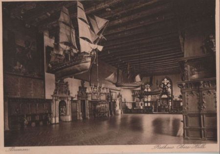 Bremen - Rathaus, Obere Halle - ca. 1950 Bremen - Rathaus, Obere Halle - ca. 1950