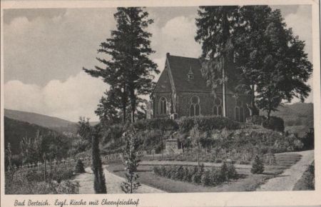 Bad Bertrich - Ev. Kirche mit Ehrenfriedhof - 1952 Bad Bertrich - Ev. Kirche mit Ehrenfriedhof - 1952