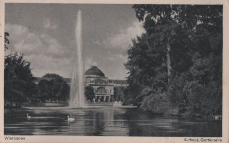 Wiesbaden - Kurhaus, Gartenseite - 1953 Wiesbaden - Kurhaus, Gartenseite - 1953