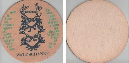 Bierdeckel rund - Gaststätte Waldschänke - Moritzburg Bierdeckel rund - Gaststätte Waldschänke - Moritzburg