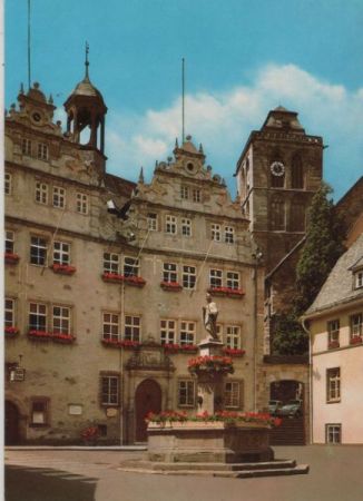 Bad Hersfeld - Brunnen mit Rathaus - 1986 Bad Hersfeld - Brunnen mit Rathaus - 1986