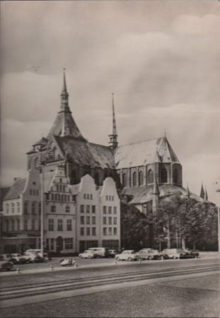 Rostock - Ernst-Thälmann-Platz, Marienkirche - 1966 Rostock - Ernst-Thälmann-Platz, Marienkirche - 1966