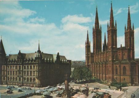Wiesbaden - Marktkirche und Rathaus - ca. 1975 Wiesbaden - Marktkirche und Rathaus - ca. 1975