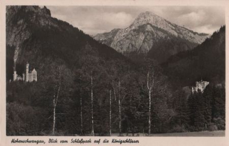 Schwangau, Hohenschwangau - Blick vom Schloßpark - ca. 1955 Schwangau, Hohenschwangau - Blick vom Schloßpark - ca. 1955
