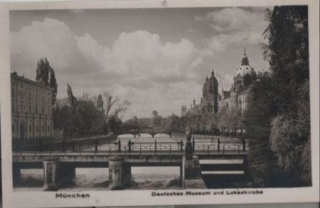 München - Deutsches Museum und Lukaskirche - ca. 1950 München - Deutsches Museum und Lukaskirche - ca. 1950