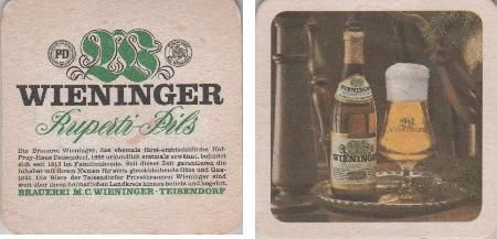 Bierdeckel quadratisch - Wieninger Ruperti Teisendorf Bierdeckel quadratisch - Wieninger Ruperti Teisendorf