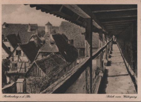 Rothenburg - Blick vom Wehrgang - ca. 1950 Rothenburg - Blick vom Wehrgang - ca. 1950