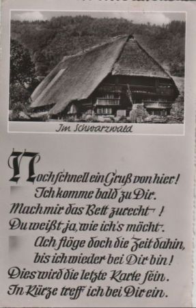 Schwarzwald - mit Gedicht - 1957 Schwarzwald - mit Gedicht - 1957