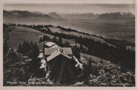 Österreich - Pfänder - Hotel, Blick ins Rheintal - 1928 Österreich - Pfänder - Hotel, Blick ins Rheintal - 1928