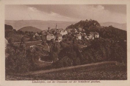 Lindenfels - von der Chaussee vor der Schleiferei - ca. 1950 Lindenfels - von der Chaussee vor der Schleiferei - ca. 1950
