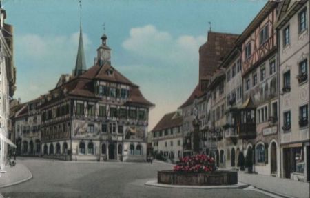 Schweiz - Stein am Rhein - Rathausplatz - ca. 1955 Schweiz - Stein am Rhein - Rathausplatz - ca. 1955