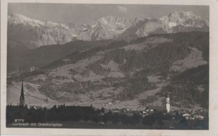 Garmisch-Partenkirchen - mit Dreithorspitze - 1926 Garmisch-Partenkirchen - mit Dreithorspitze - 1926