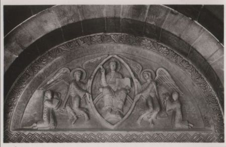 Alpirsbach - Klosterkirche, Hauptportal, Steinernes Basrelief - ca. 1960 Alpirsbach - Klosterkirche, Hauptportal, Steinernes Basrelief - ca. 1960