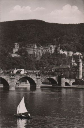 Heidelberg - Alte Neckarbrücke und Schloß - 1956 Heidelberg - Alte Neckarbrücke und Schloß - 1956
