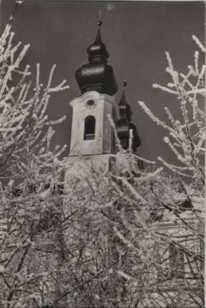 Aschau - Pfarrkirche im Rauhreif - 1970 Aschau - Pfarrkirche im Rauhreif - 1970