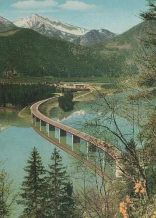Lenggries - Sylvensteinsee mit Scharfreiter - ca. 1975 Lenggries - Sylvensteinsee mit Scharfreiter - ca. 1975