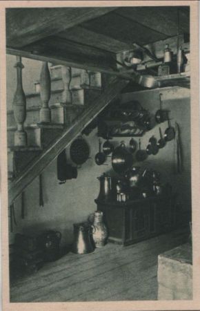 Immenstadt - Heimatmuseum, Küche mit Blockstiege - ca. 1950 Immenstadt - Heimatmuseum, Küche mit Blockstiege - ca. 1950