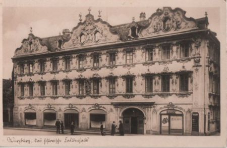 Würzburg - das historische Falkenhaus - ca. 1950 Würzburg - das historische Falkenhaus - ca. 1950