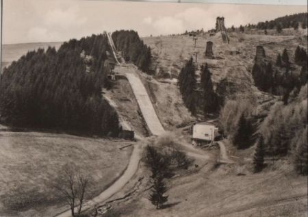 Oberwiesenthal - Blick zu den Sprungschanzen - ca. 1970 Oberwiesenthal - Blick zu den Sprungschanzen - ca. 1970