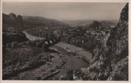Bad Münster am Stein-Ebernburg - Blick vom Felseneck - ca. 1955 Bad Münster am Stein-Ebernburg - Blick vom Felseneck - ca. 1955