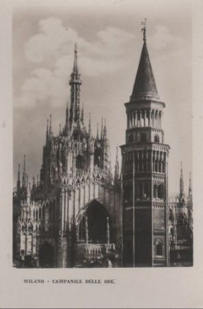 Italien - Mailand Milano - Campaile delle Ore - Uhrturm - ca. 1950 Italien - Mailand Milano - Campaile delle Ore - Uhrturm - ca. 1950