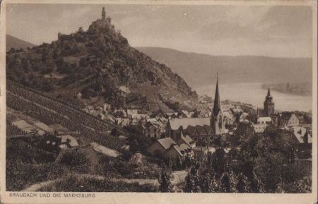 Braubach - mit Marksburg - ca. 1950 Braubach - mit Marksburg - ca. 1950
