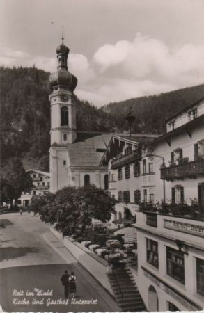 Reit im Winkl - Kirche und Gasthof Unterwirt - ca. 1960 Reit im Winkl - Kirche und Gasthof Unterwirt - ca. 1960