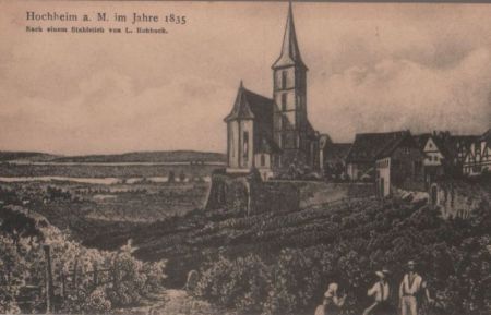 Hochheim am Main - nach Stahlstich von Rohbock - ca. 1935 Hochheim am Main - nach Stahlstich von Rohbock - ca. 1935