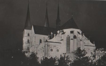 Bamberg - Michaelsberg bei Nacht - ca. 1955 Bamberg - Michaelsberg bei Nacht - ca. 1955